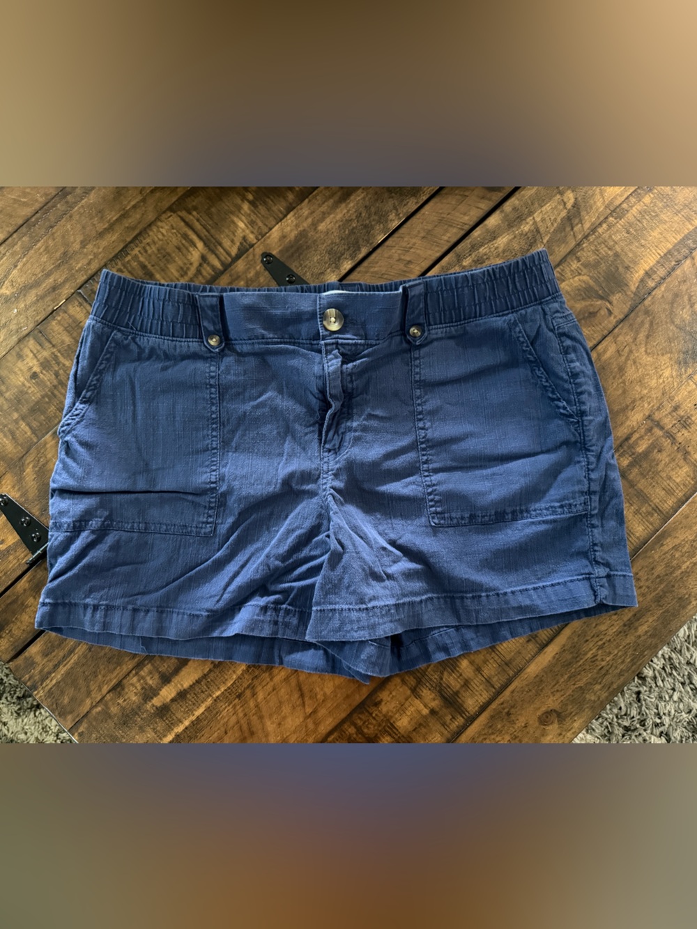Sonoma Women's Navy Blue Cargo Shorts with Elastic Waist
